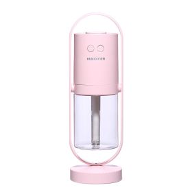 Magic Shadow USB Air Humidifier For Home With Projection Night Lights Ultrasonic Car Mist Maker Mini Office Air Purifier (Color: PINK)