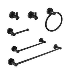 6 Piece Bathroom Towel Rack Set Wall Mount (Color: as Pic)