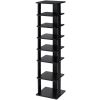 Wooden Space Saving 7 Tiers Vertical Shoe Rack for Front Door