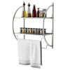 Wall Mounted 2-Tier Bathroom Towel Rack with 2 Towel Bars