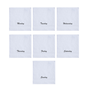 Customized Seven Days Towels - Washcloths - Set of 2 (Color: White)