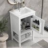 20" Bathroom Vanity with Sink, Bathroom Cabinet with Soft Closing Door, Storage Rack and Open Shelf