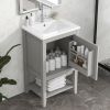 20" Bathroom Vanity with Sink, Bathroom Cabinet with Soft Closing Door, Storage Rack and Open Shelf