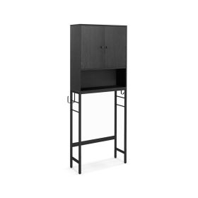 Household The Bathroom Storage Cabinet with Adjustable Shelf (Color: Black)