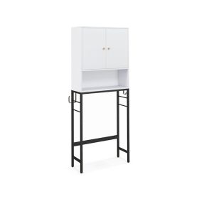 Household The Bathroom Storage Cabinet with Adjustable Shelf (Color: White)