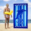 Cartoon Dolphin Fast Dry Beach Towel; Super Soft Sand Free Water Absorbent Micro Fiber Towel For Pool