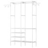 Metal Garment Rack Shoe Clothing Organizer Shelves Freestanding Multifunctional Clothes Wardrobe