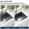 Aqucubic Gunmetal Black CUPC Handmade 304 Stainless Steel Topmount Kitchen Sink with Accessories and faucet