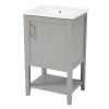 20" Bathroom Vanity with Sink, Bathroom Cabinet with Soft Closing Door, Storage Rack and Open Shelf