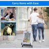 55L Foldable Rolling Cart with Wheels, Portable Updated Utility Tools Rolling Crate w/ Telescopic Handle, Yellow/Gray with Lid