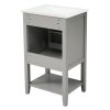 20" Bathroom Vanity with Sink, Bathroom Cabinet with Soft Closing Door, Storage Rack and Open Shelf