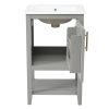 20" Bathroom Vanity with Sink, Bathroom Cabinet with Soft Closing Door, Storage Rack and Open Shelf