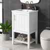 20" Bathroom Vanity with Sink, Bathroom Cabinet with Soft Closing Door, Storage Rack and Open Shelf