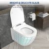 Wall Hung Toilet Bowl, Wall Mounted Elongated Toilet in White