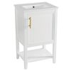 20" Bathroom Vanity with Sink, Bathroom Cabinet with Soft Closing Door, Storage Rack and Open Shelf