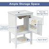 20" Bathroom Vanity with Sink, Bathroom Cabinet with Soft Closing Door, Storage Rack and Open Shelf