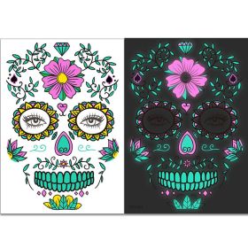 4 Sheets Halloween Temporary Tattoos Glow In Dark, Waterproof Tattoo Stickers (Color: Q4)