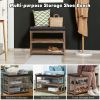 2-Tier Wooden Shoe Rack Bench with Padded Seat