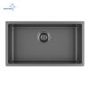 Aqucubic Gunmetal Black Handmade 304 Stainless Steel Undermount Kitchen Sink with Accessories and faucet