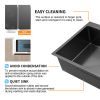 Aqucubic Gunmetal Black Handmade 304 Stainless Steel Undermount Kitchen Sink with Accessories and faucet