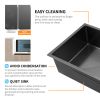 Aqucubic Gunmetal Black Handmade 304 Stainless Steel Undermount Kitchen Sink with Accessories and faucet