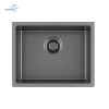 Aqucubic Gunmetal Black Handmade 304 Stainless Steel Undermount Kitchen Sink with Accessories and faucet