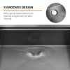 Aqucubic Gunmetal Black Handmade 304 Stainless Steel Undermount Kitchen Sink with Accessories and faucet