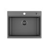 Aqucubic Gunmetal Black CUPC Handmade 304 Stainless Steel Topmount Kitchen Sink with Accessories and faucet