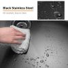 Aqucubic Gunmetal Black Handmade 304 Stainless Steel Undermount Kitchen Sink with Accessories and faucet