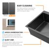 Aqucubic Gunmetal Black CUPC Handmade 304 Stainless Steel Topmount Kitchen Sink with Accessories and faucet