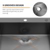 Aqucubic Gunmetal Black Handmade 304 Stainless Steel Undermount Kitchen Sink with Accessories and faucet