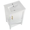 20" Bathroom Vanity with Sink, Bathroom Cabinet with Soft Closing Door, Storage Rack and Open Shelf