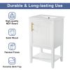 20" Bathroom Vanity with Sink, Bathroom Cabinet with Soft Closing Door, Storage Rack and Open Shelf