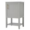 20" Bathroom Vanity with Sink, Bathroom Cabinet with Soft Closing Door, Storage Rack and Open Shelf