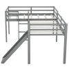 L-Shaped Twin Size Loft Bed with Ladder and Slide