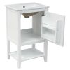 20" Bathroom Vanity with Sink, Bathroom Cabinet with Soft Closing Door, Storage Rack and Open Shelf