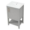 20" Bathroom Vanity with Sink, Bathroom Cabinet with Soft Closing Door, Storage Rack and Open Shelf