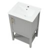 20" Bathroom Vanity with Sink, Bathroom Cabinet with Soft Closing Door, Storage Rack and Open Shelf