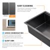 Aqucubic Gunmetal Black Handmade 304 Stainless Steel Undermount Kitchen Sink with Accessories and faucet