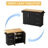 Kitchen Island Cart with 2 Door Cabinet and Three Drawers,43.31 Inch Width with Spice Rack,Towel Rack